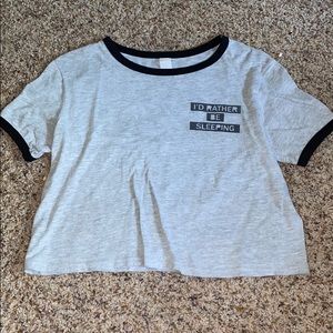 women’s “i’d Rather Be Sleeping” crop tee shirt
